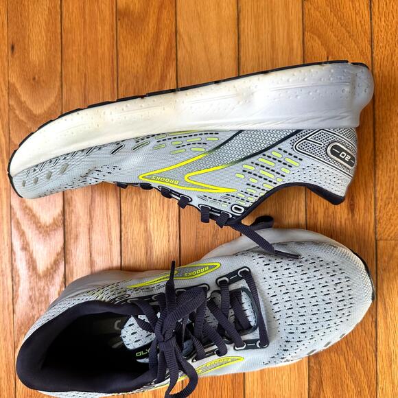 Brooks Glycerin 20 Light Blue/Peacoat/Nightlife Mesh Running Sneakers Size 9 - Picture 3 of 13